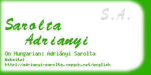 sarolta adrianyi business card
